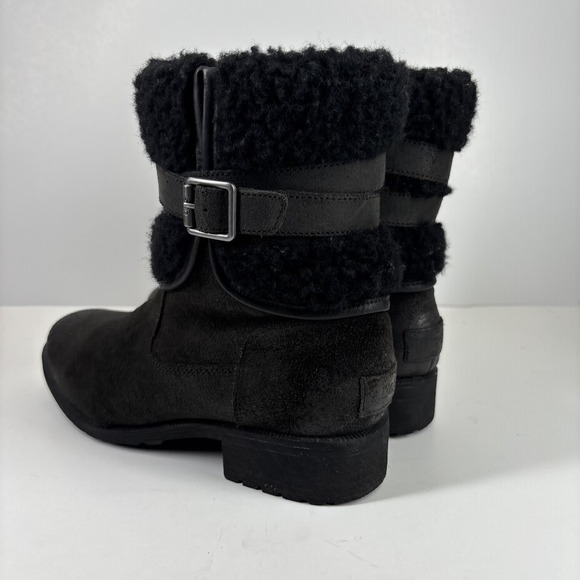 UGG Blayre III Women's US 9.5 Black Waterproof Leather Sheepskin Boots 1095153 - Picture 11 of 16